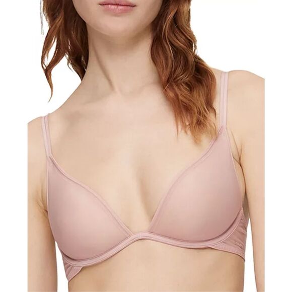 Calvin Klein NWT Sheer Marquisette Unlined Plunge Bra 32B - Picture 1 of 4